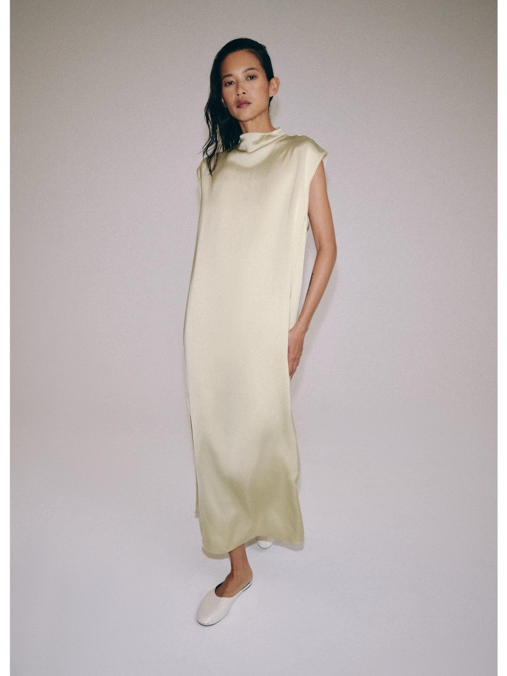 Satin Effect Frog Fastening Dress ZW Collection